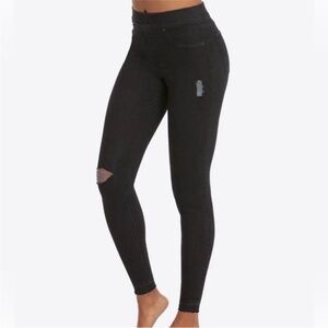Spanx Distressed Ankle Skinny Jeans In Vintage Black Size Small